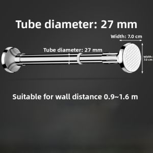 Thickened Stainless Steel Retractable Rod Curtain Rod Balcony Clothes Drying Rod Bath Curtain Rod Support Rod Clothes Hanger