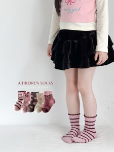 Girls Cotton Socks Korean Style Cartoon Middle Tube Spring Autumn Pure Cotton Baby Girl No Seam Breathable Comfortable Childrens Footwear