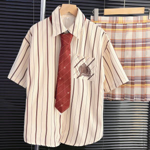 KyoukoHouse Summer New Style Casual Striped Short Sleeve Polo Shirt