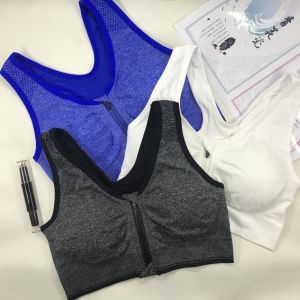 Sports Bra Wireless Thin Cup Running Fitness Vest Style Underwear for Young Women Shockproof Front Zipper Breathable Sweat Absorbent