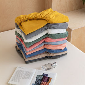 Pure Cotton Color Woven Washed Anti-Slip Bed Canopy Full Enclosure Dormitory Three Piece Set Seasonal Allergy Resistant Bedding