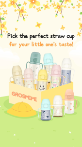 Grosmimi Dark Series PPSU Leak-Proof Straw Cup 200ml