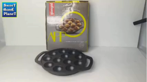 DIAMOND APPO Cast Iron Paniyarakal Pan 12 Cavity Appam Pan Takoyaki Pan Pre-Seasoned Non Stick 100% Pure Cast Iron Non Toxic Pan Gas Stove Compatible