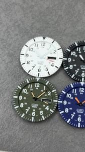 34.4mm Vintage White Black Dark Green Blue Modified Green Luminous Watch Dial With Watch Hands for NH36 Movement