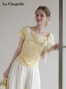 La Chapelle | Ribbon Bow Sleeveless Waist Cinching T-Shirt Female Summer