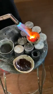 Blender Patri / Solder Leburan Emas dgn Gagang Kayu Pelindung Panas