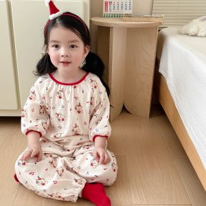 Cool Bamboo Cotton INS Parent-Child Summer Thin Cool Short Sleeve Shorts Set Cartoon Home Clothes for Boys And Girls