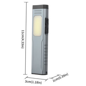 Rechargeable EDC Flat Flashlight 350 Lumens 8 Modes Small Aluminum Pocket Flashlight with Magnetic Base USB-C Clip on LED Light