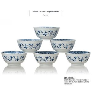 Creative Ceramic Bowl Japanese Style Dinnerware Rice Bowl Hand-Painted Floral Underglaze Single Bowl for Home Use