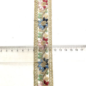 2m/6.56ft each Pack big wide lace embroidery trim flower sewing curtain accessory handmade DIY craft ribbons dress decorations