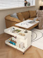 Elevating Rock Surface Coffee Table Multi-Functional Sofa Side Table Small Household Living Room Mobile Cart Trendy Table. 