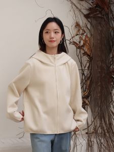 WUSEWUWEI | Colorless Odorless 25 Year New Cotton Sensation Comfortable Casual Fleece Thickened Zipper Hooded Collar Ladies Jacket