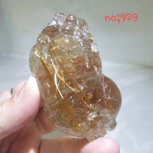 高级钛晶貔貅摆件/ Gold Rutilated Quartz Pixiu Ornaments/ Feng Shui Decoration Gold Rutilated Quartz Pixiu/霸王貔貅