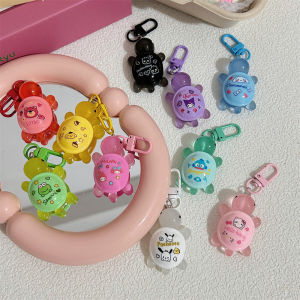 2Pcs Sanrio Cartoon Resin Turtle Ornament Keychain Hello Kitty Kuromi Printed Turtle Keyring Bag Pendant Girlfriends Gifts