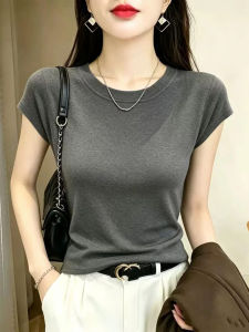 V.C.I | European Style Deep Gray Modal Short Sleeve T-Shirt Women