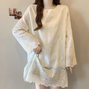 AIYITI | Autumn Embroidery Lace Large Size Loose Top