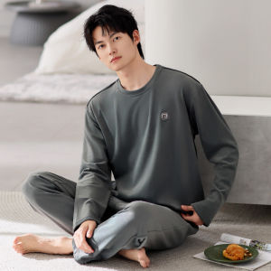 Mens Winter Thickened Fleece Pajamas Coral Velvet Long Sleeve Crew Neck Home Clothes Sleepwear Spring Autumn Style plus Size