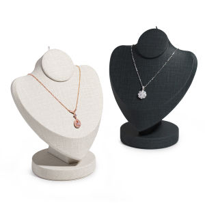 Oirlv Leather Jewelry Necklace Mannequin Jewellery Pendant Storage Stand Showcase Makeup Dressing Table Organizers PU075