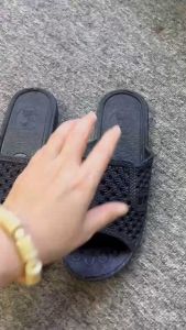 Dép tổ ong màu đen hàng thái loại 1 đế dày 3cm  nam chuẩn to hình thật kèm video giá rẻ sale