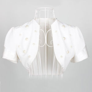 GOSSIP.D | French Style Short Slim Fit Open Cardigan Womens Summer Outerwear Embellished Shoulder Pad Thin Polyester Fiber Top