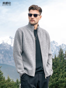 Enjeolon | Warm Thick Stand-Collar Zipper Knitted Cardigan For Men Winter Autumn