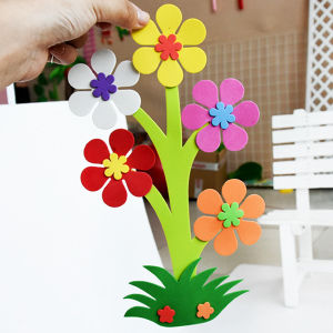 Eva Foam Craft 3D Stiker Hiasan Dinding Kelas Tk Blackboard Dekorasi Dinding Kartun Bunga Pagar Stiker Busa Dinding Handmade Diy Mainan Untuk Anak Belajar Dini