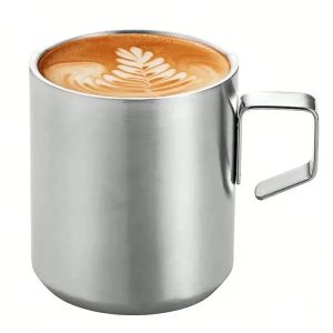 304 Stainless Steel Coffee Cup Mugs Coffee Cups with Handle Camping Travel Double Wall Insulated Mug for Tea Juice MilkBeer