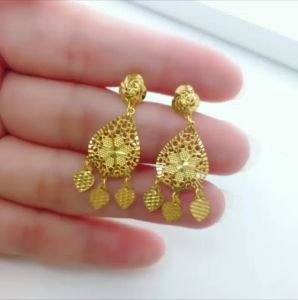 Subang Gantung Love Skru Design Indian Emas 916 Yon Hing