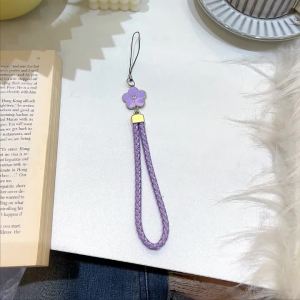 Colorful Macaron Round Bead Phone Lanyard Anti-lost Short Wrist Strap For Keys Bag Chain Hand-held Phone Hanging Cord Pendant