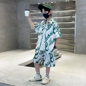 Beryl kids🌸ชุดเซ็ตเด็กผู้ชายแฟชั่น🎀เสื้อแขนสั้นกางเกงขาสั้น ชุดสงกรานต์เด็ก ลำลอง 2ชิ้น แห้งเร็ว หล่อๆ ฤดูร้อน