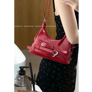Red Underarm Bag Womens 2024 New Arrival Summer Fashion Satchel Small Square Bag Fancy Special-Interest Shoulder Bag