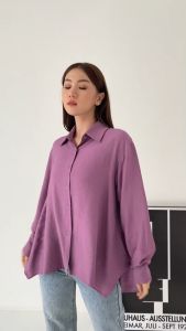 Dofy Cristy Top 015: Kemeja Wanita Lengan Panjang Korea