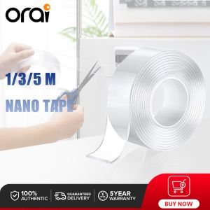 ORAI Nano Double Sided Tape Reusable Traceless Sealing tape Strong Transparent Self Adhesive Tapes Washable adhesives Bath Wall