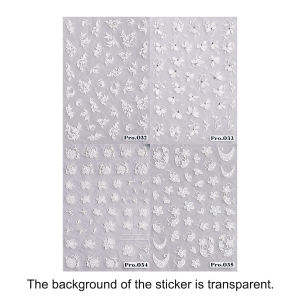 White Flower Nail Stickers Self-Adhesive Nail Art Design Nail Supplies White Cherry Blossom Pattern Womens Nail Decorations
