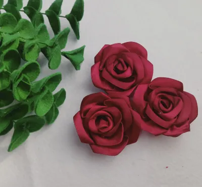 Bunga mawar artificial satin untuk bahan buket/ kuntum bunga mawar satin untuk hiasan mahar hiasan kerajinan isian buket dll
