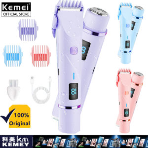 Kemei NEW IPX7 Waterproof Double-Headed Electric Shaver For Women Full Body Hair Removal Hair Trimming Shaving Portable Epilator