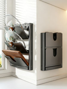 Hourleey | Foldable Suction Cup Mounted Pot Lid Holder Wall Storage