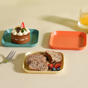 6PCS  Anti drop PP plastic food tray dipping tray garbage tray Nordic tray high aesthetic home square small dish tray snack tray