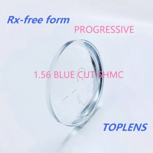 1.56 FREE FORM PROGRESSIVE BLUE CUT SHMC--1 Pair(2 Lenses)-Full Set