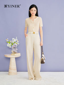 YINER | Elegant Slim-Fitting H-shaped Flashing Knitwear 2026 Autumn