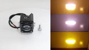 1/2pcs Motorcycle Spotlight Projector Lens White Yellow High Low Beam Auxiliary Headlight Colorful Flash Light 12/24V Universal