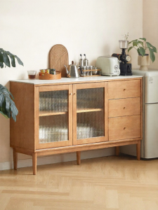 WEISHA | Modern Minimalist Solid Wood and Rock Slab Sideboard