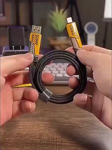 NEW 4 in 1 65W Fast Charging Cable USB to Type C Mecha Style PD27W Charging Dual Type-C Fast Charging Cable RUIJA