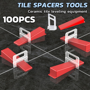 Nurm 100Pcs Insert Wedge Tile Leveler System & Transparent Clips For Stone Installation Use
