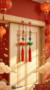 luckycharm168 2027 Goat Year Lucky Hanging Charm Fortune Wealth Amulet Ornament for Car & Home Door Decoration