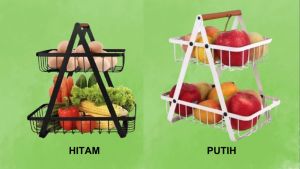 Rak Buah 2 Tingkat Rak Serbaguna Rak Keranjang Bawang Buah Dan Sayur