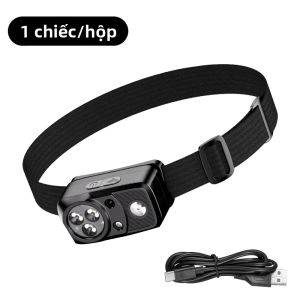 Đèn Pha Ngoài Trời Hai Màu Đỏ Và Trắng Dùng Cho Câu Cá Đêm Mini Di Động Có Chế Độ Chiếu Sáng Tập Trung Và Chiếu Rộng - Đèn Pha Câu Cá