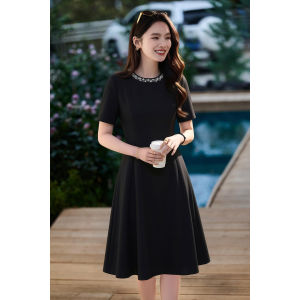 Misoshine | Hand-beaded Hepburn Style Fitted A-line Slimming Little Black Dress