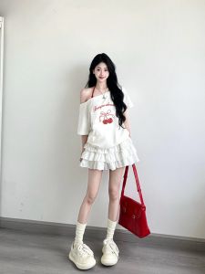 SUSHOUWANGE | Shoulder Cutout Slimming Loose Fashion Summer Top