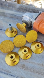 M10 Diamond Brazed Flat Grinding Head Marble Stone Countertop Tile Edge Trimming Rough Polishing Disc Angle Grinder Abrasive Pad M10 Diamond Brazed Flat Grinding Head 2in 50mm Abrasive Polishing Pad Marble Quartz Granite Cobblestone Grind Sharp Tool